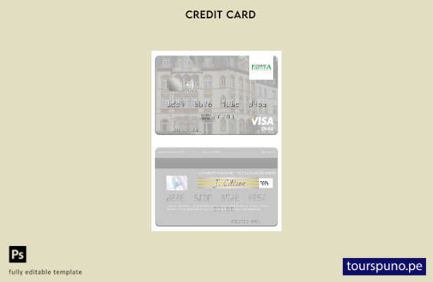 lista para imprimir plantilla de tarjeta de débito visa Banque Fortuna de Luxemb